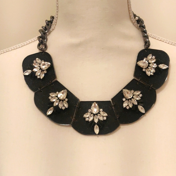 ABS Allen Schwartz Jewelry - ABS Allen Schwartz Black Statement Necklace with CZ Design